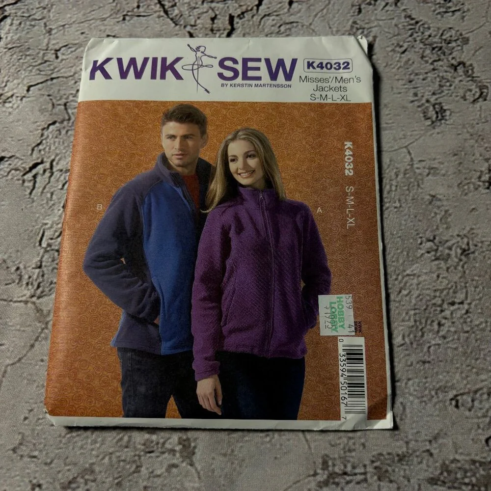 Kwik Sew Pattern K4032 for UnisexZip Front Jacket